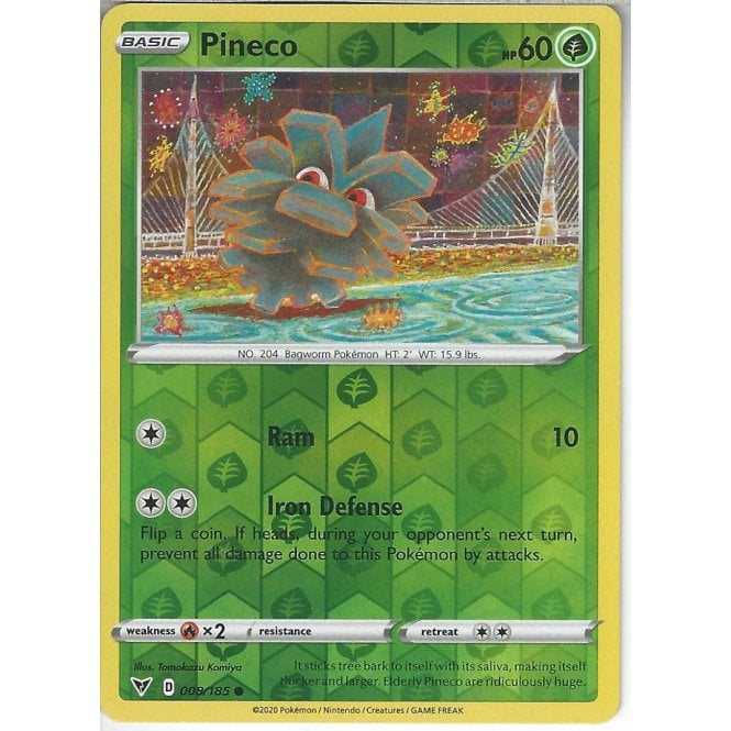 Pokemon Trading Card Game 008185 Pineco Reverse Holo Swsh 04 Vivid Voltage Trading Card 