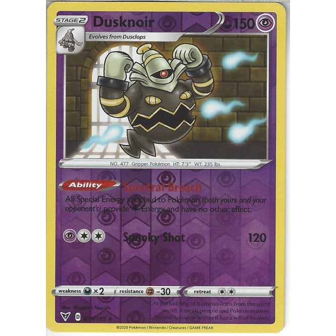 Pokemon Trading Card Game 071185 Dusknoir Reverse Holo Swsh 04 Vivid Voltage Trading Card 