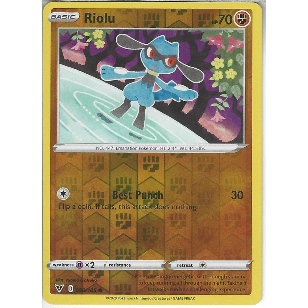 Pokemon Trading Card Game 090185 Riolu Reverse Holo Swsh 04 Vivid Voltage Trading Card 