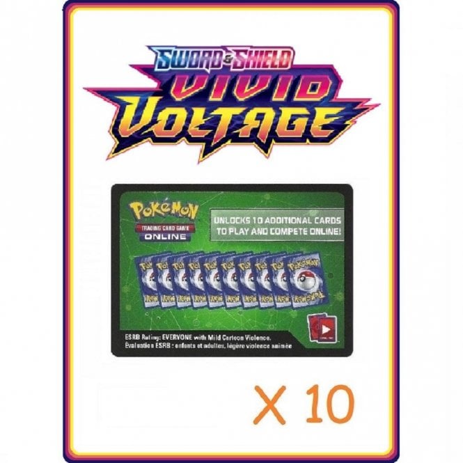 Pokemon Trading Card Game 10x Sword And Shield 4 Vivid Voltage Online Code Cards Trading Card 