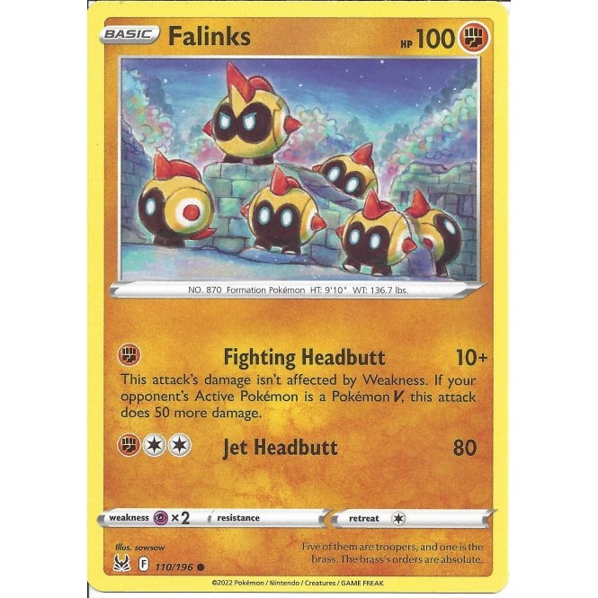 Pokemon Trading Card Game 110/196 Falinks Common Card SWSH11 Lost