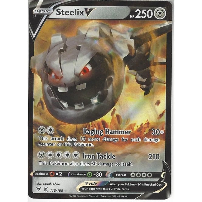 Pokemon Trading Card Game 115185 Steelix V Rare Holo V Card Swsh 04 Vivid Voltage Trading 