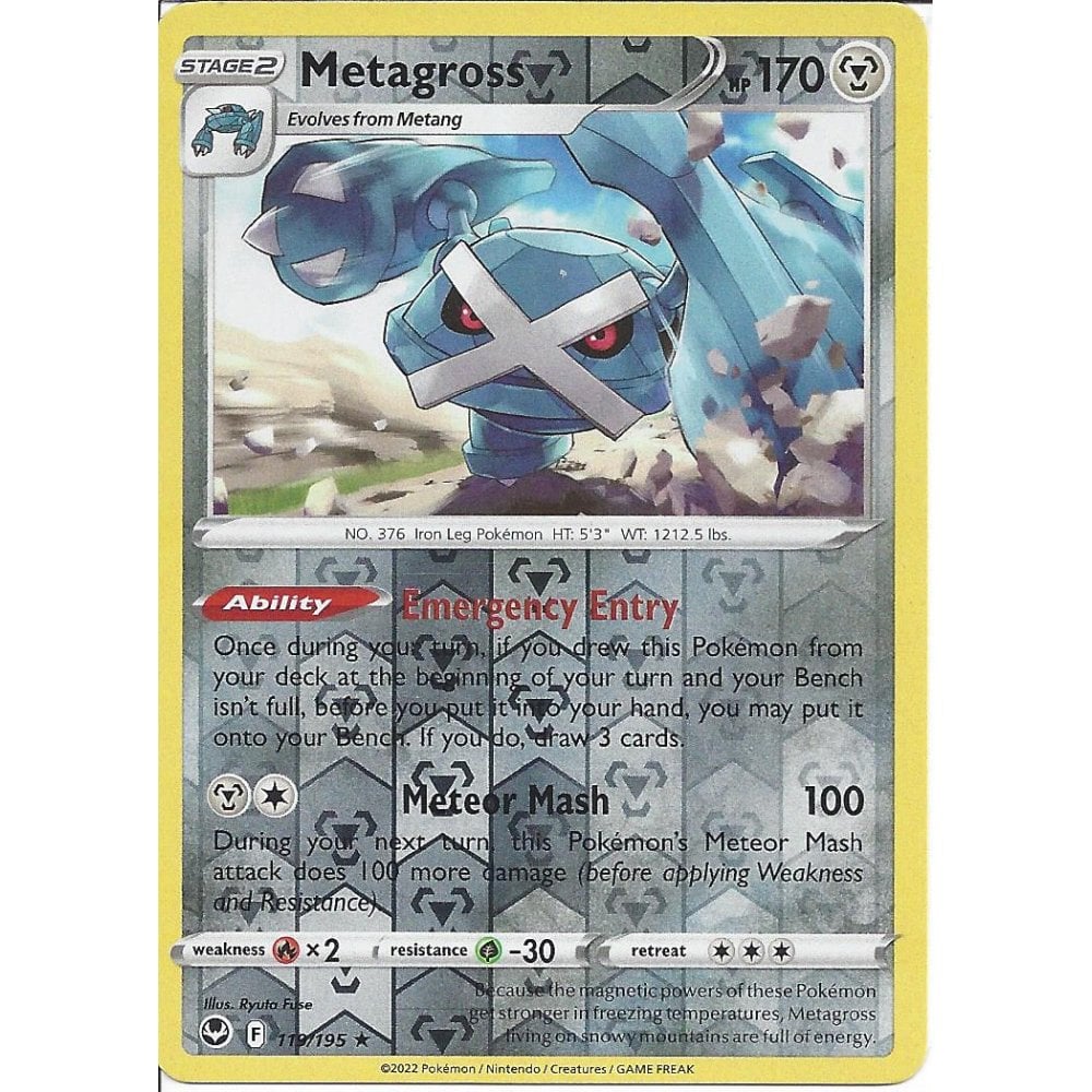 Metagross 119/195 in Portuguese Silver Tempest Pokémon TCG