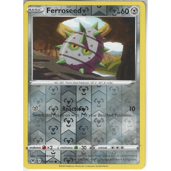 Pokemon Trading Card Game 123185 Ferroseed Reverse Holo Swsh 04 Vivid Voltage Trading 