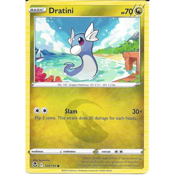 Pokemon Trading Card Game Pokemon Trading Card Game  129/195 Dratini : Common Card : SWSH-12 Silver Tempest