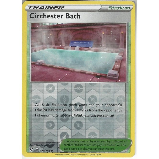 Pokemon Trading Card Game 150185 Circhester Bath Reverse Holo Swsh 04 Vivid Voltage 