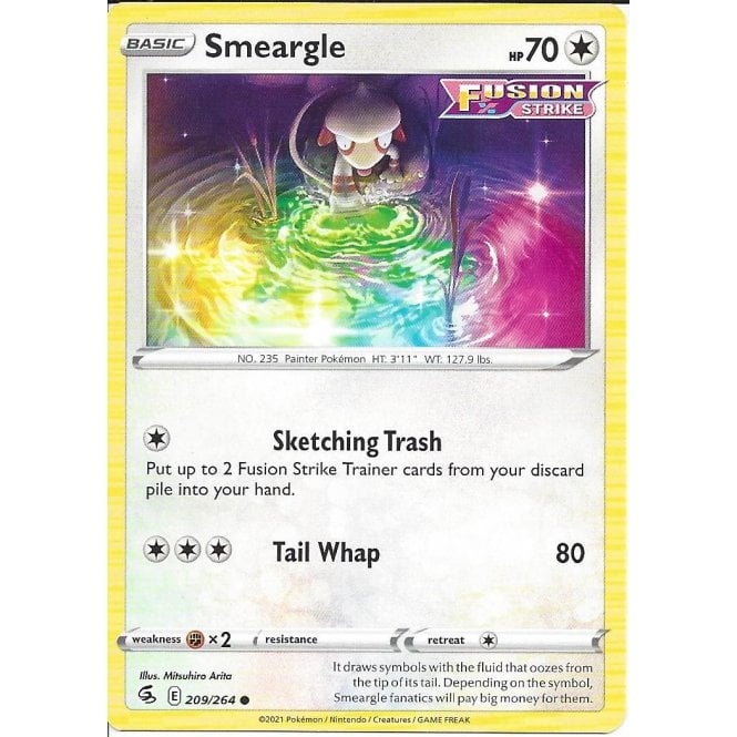 Pokemon Trading Card Game Pokemon Trading Card Game  209/264 Smeargle : Common Card : SWSH-08 Fusion Strike