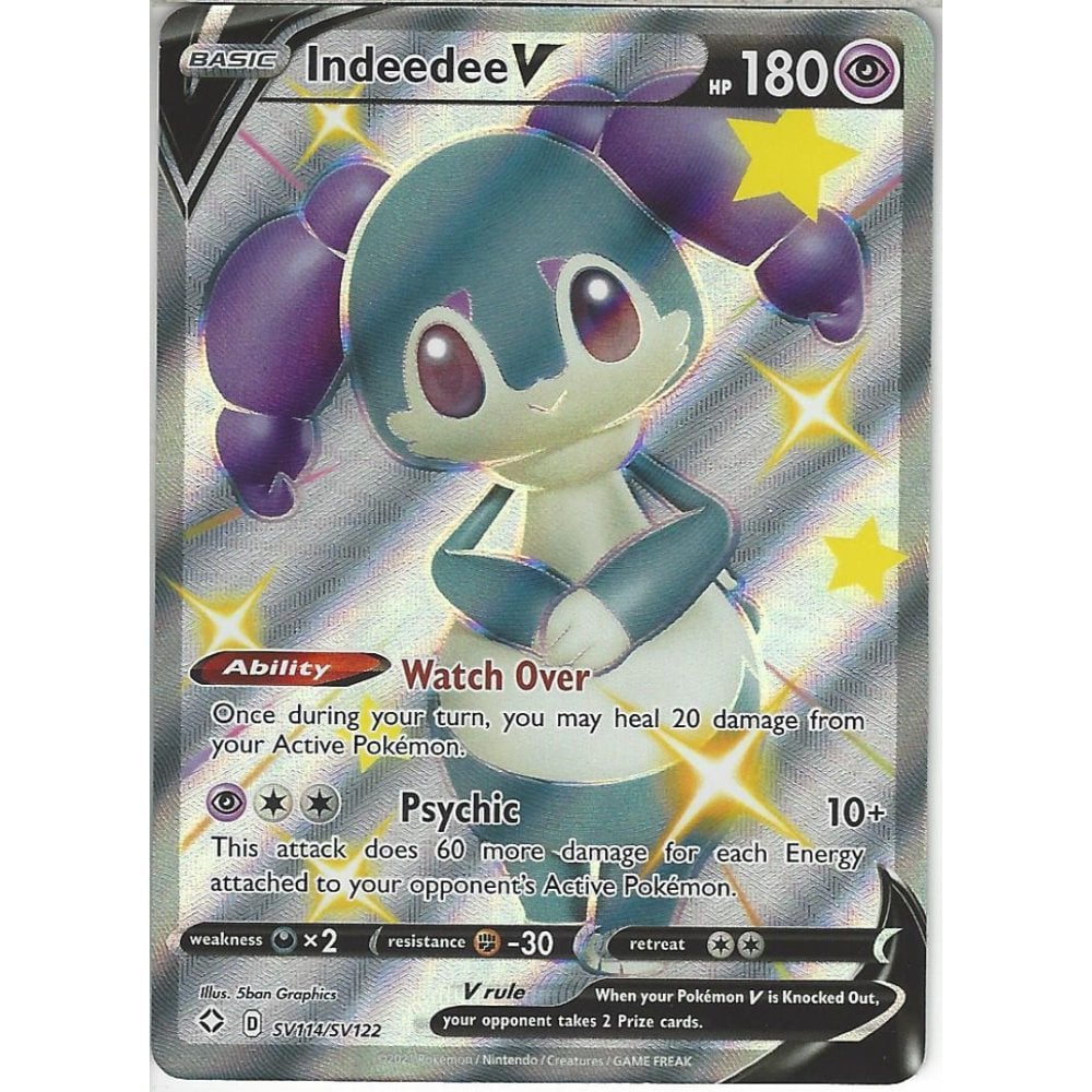 Indeedee V 39/72 NM in Portuguese Shining Fates Pokémon TCG